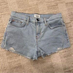 Hudson Jeans Light Blue Distressed Denim Shorts size 27 like new